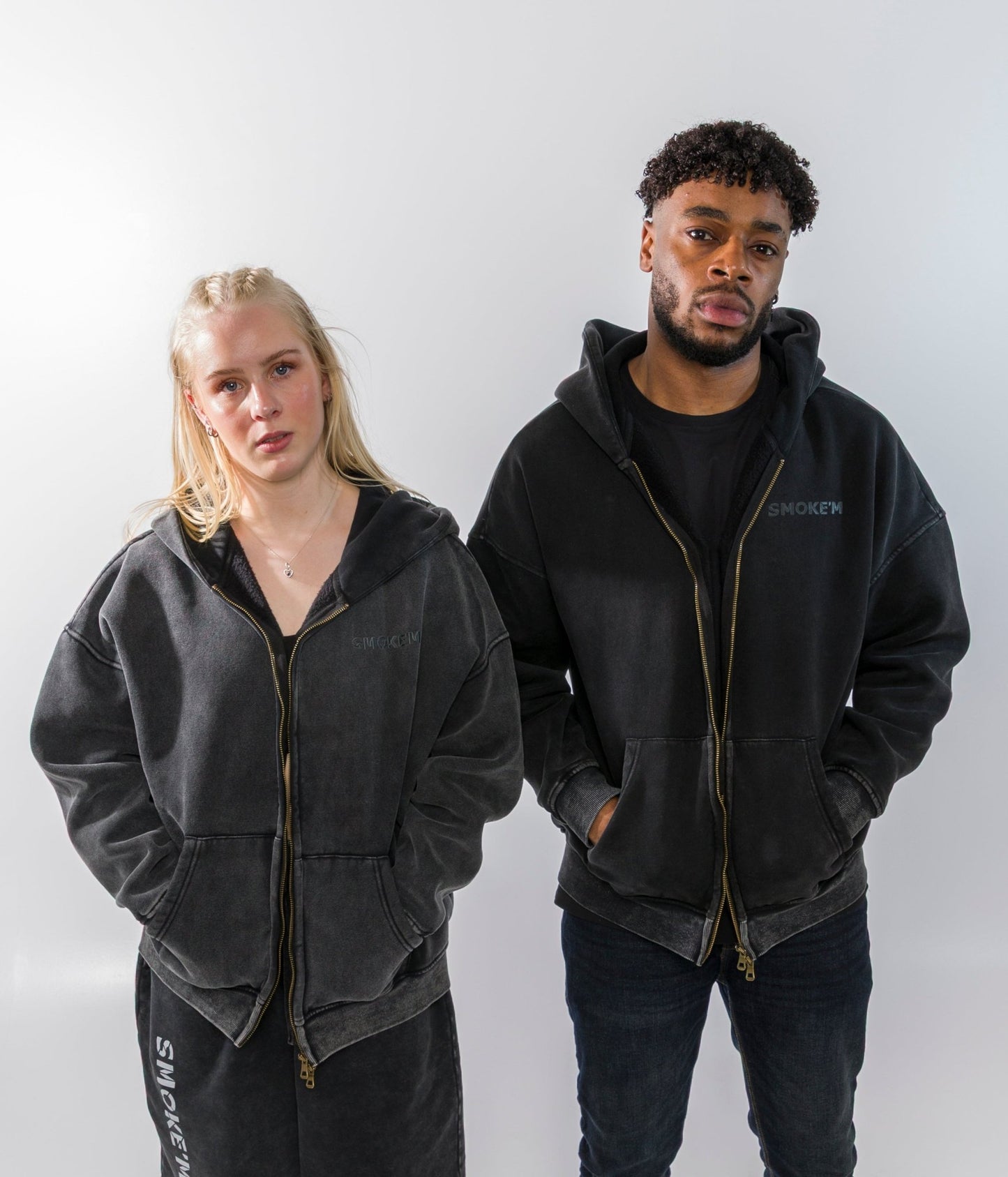 Smoked Double Zip Fleece Hoodie - Smoke'm