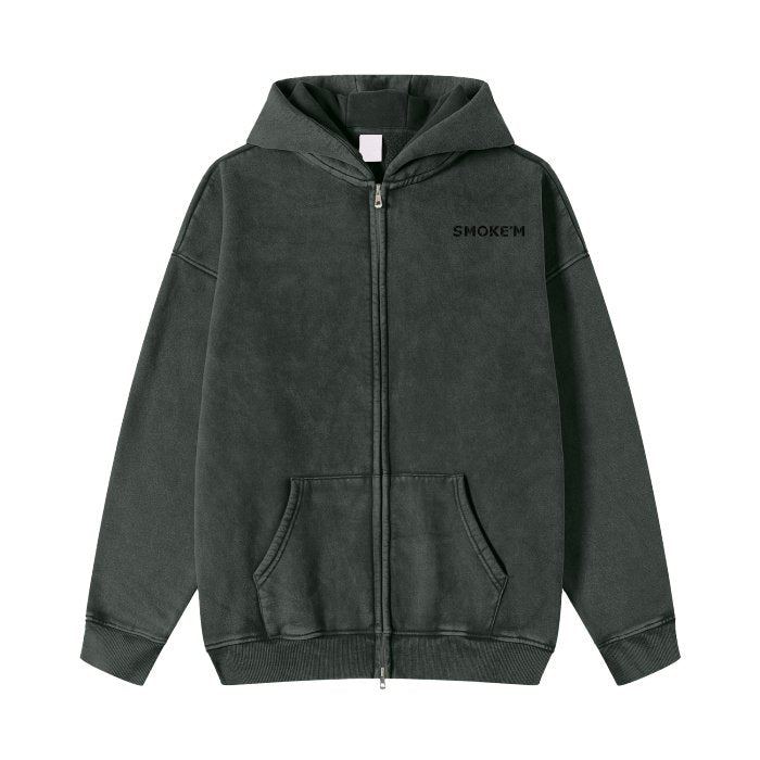Smoked Double Zip Fleece Hoodie - Smoke'm