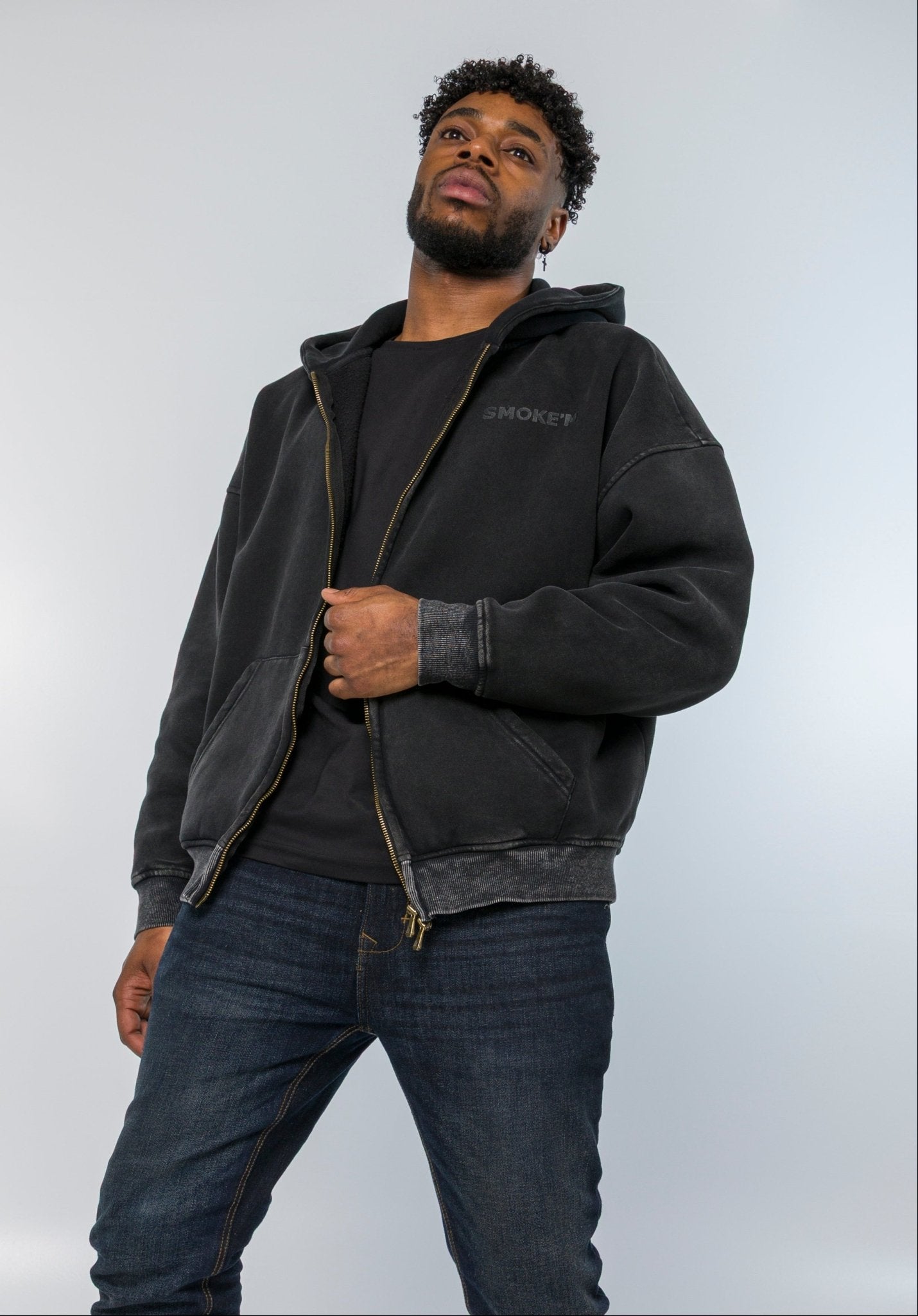 Smoked Double Zip Fleece Hoodie - Smoke'm