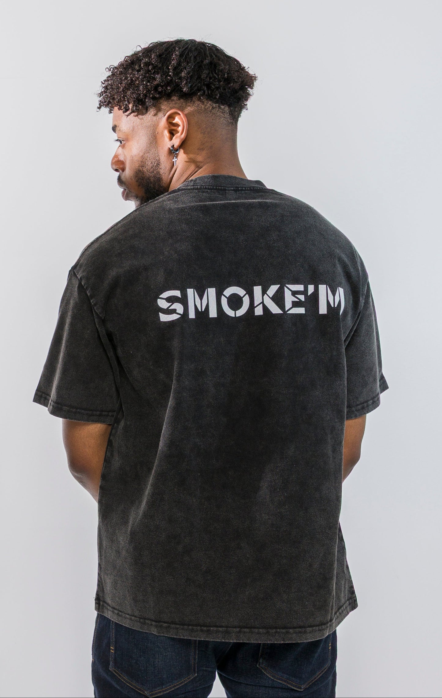 Smoked Black Oversize T-Shirt - Circle Form
