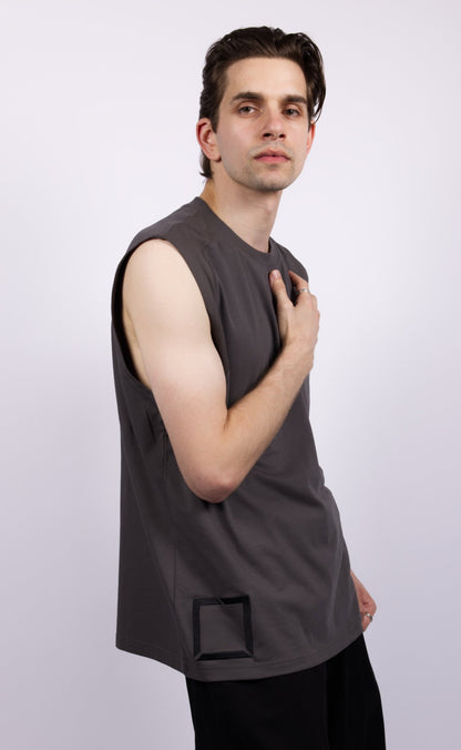 Sleeveless baggy Tee Square Form - Smoke'm
