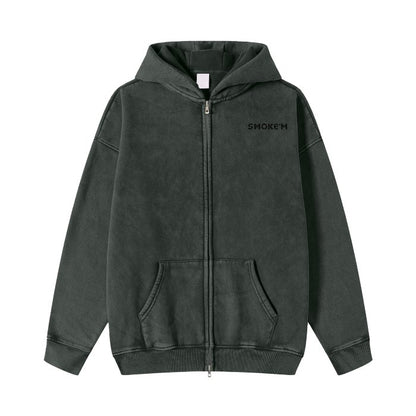 Smoked Double Zip Fleece Hoodie - Smoke'm