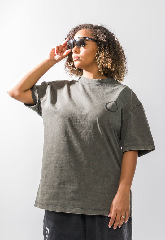 Smoked Grey Oversize T-Shirt - Circle Form
