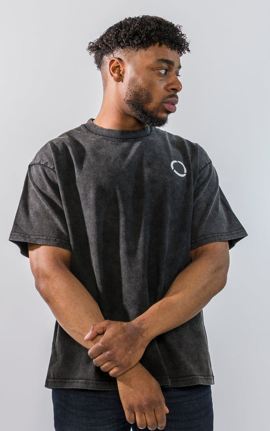 Smoked Black Oversize T-Shirt - Circle Form