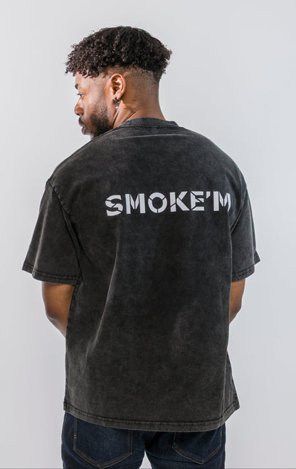 Smoked Black Oversize T-Shirt - Circle Form